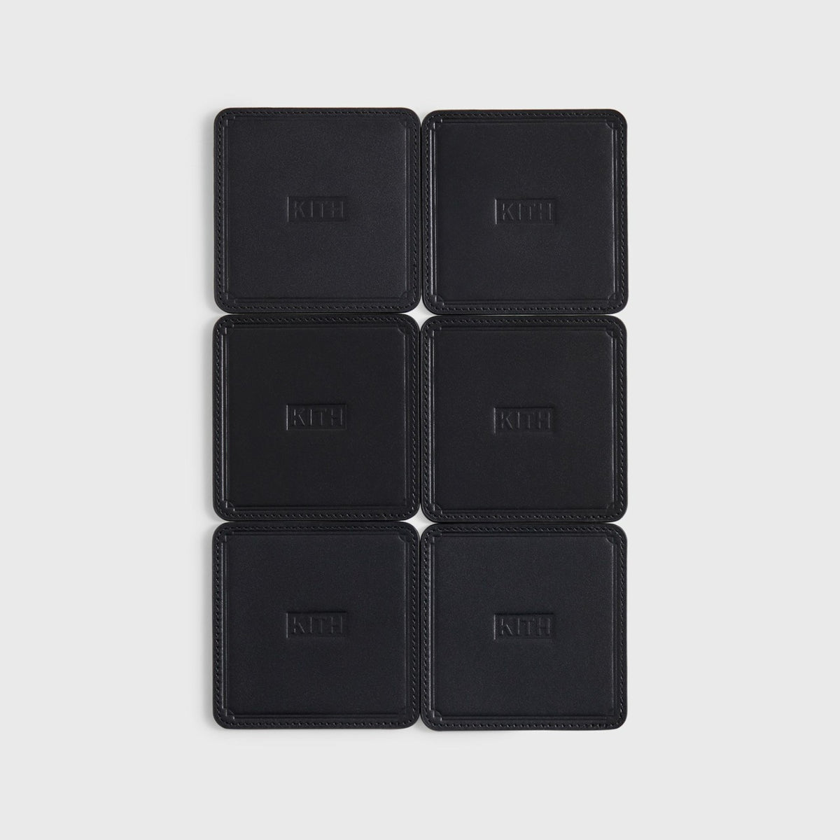 Kith Monogram Leather Coasters - Black | Kith