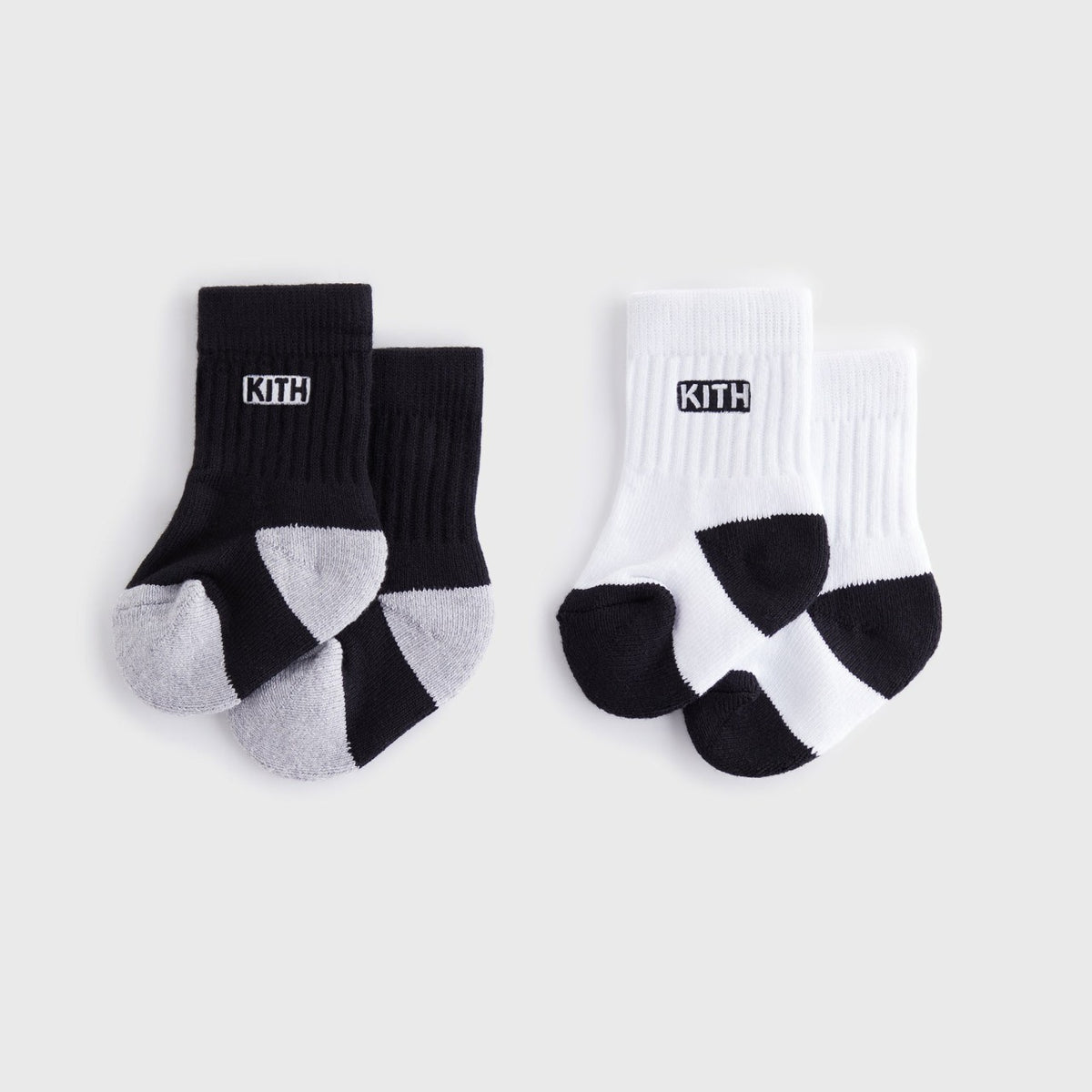 Kith Baby Classic Crew 2-Pack Socks - White / Black | Kith