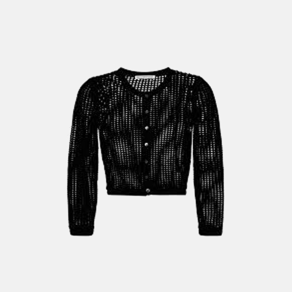 T by Alexander Wang Knit Cropped Crewneck Cardigan - Black | Kith
