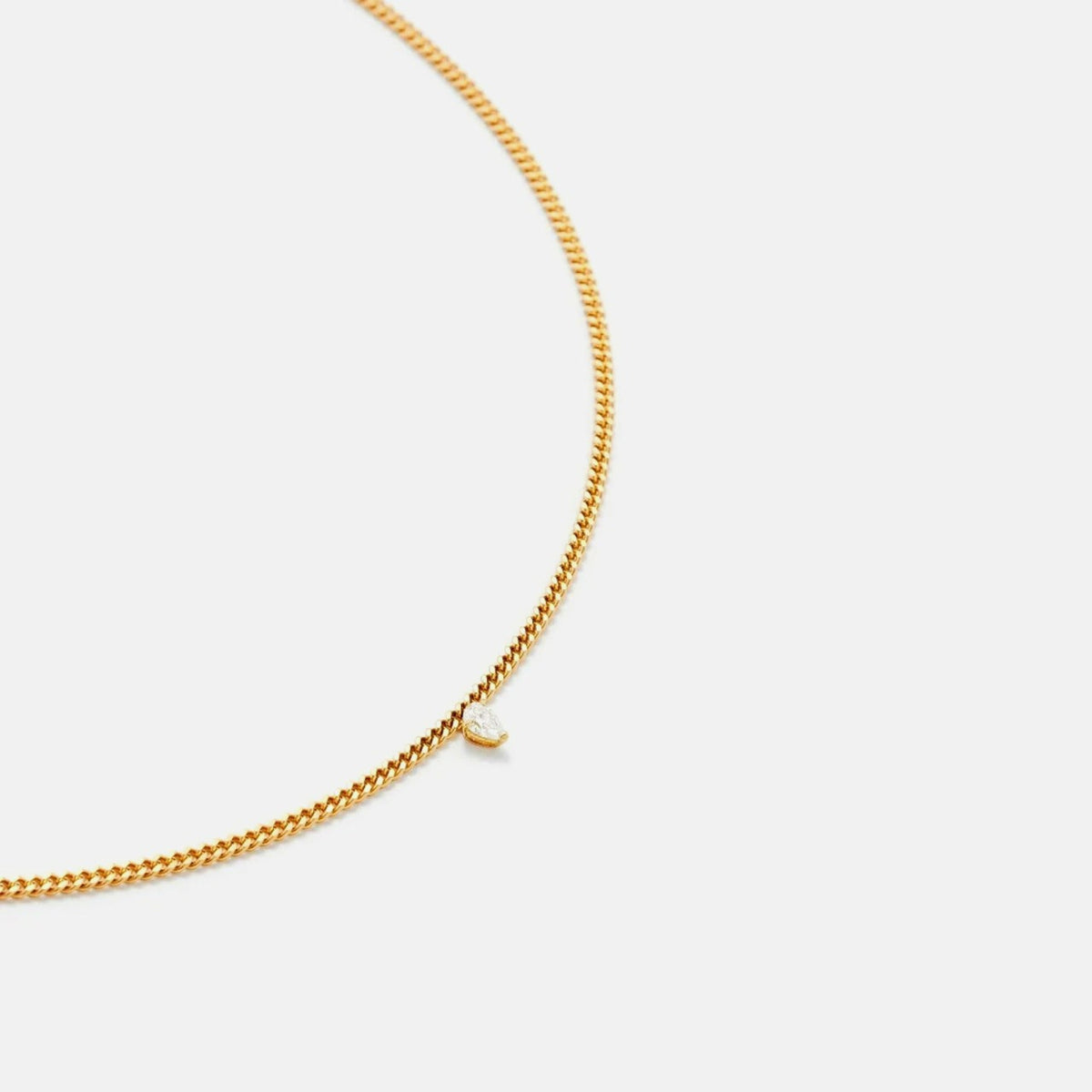 Yvonne Leon Collier Gourmette Flottant Diamant Poire - Yellow | Kith