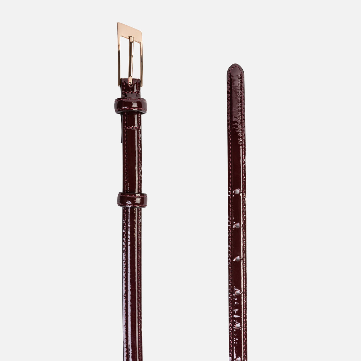 Black Suede Studio Slanted Belt - Raisin / Gold Hardware | Kith