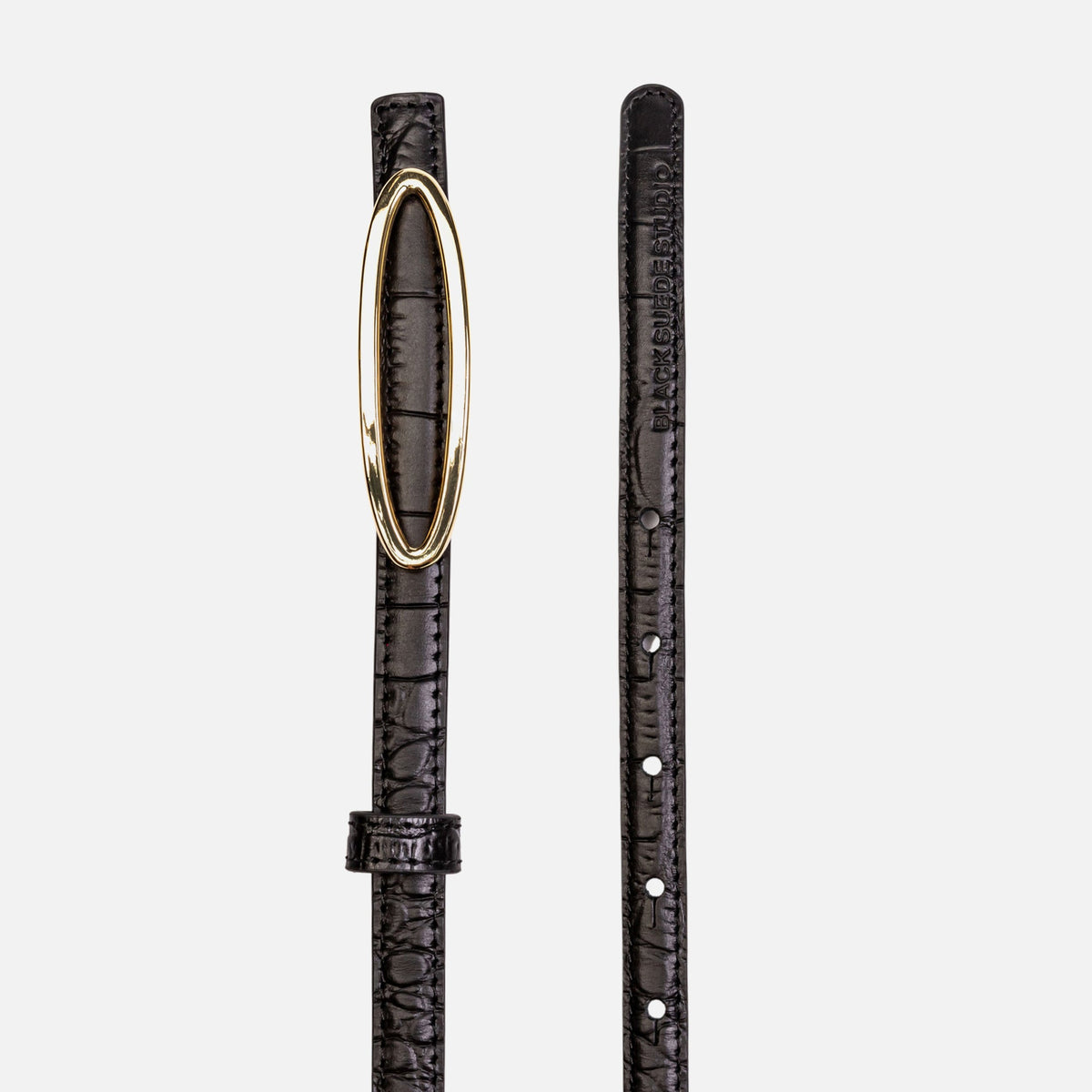 Black Suede Studio Melodie Belt - Black / Gold Hardware | Kith