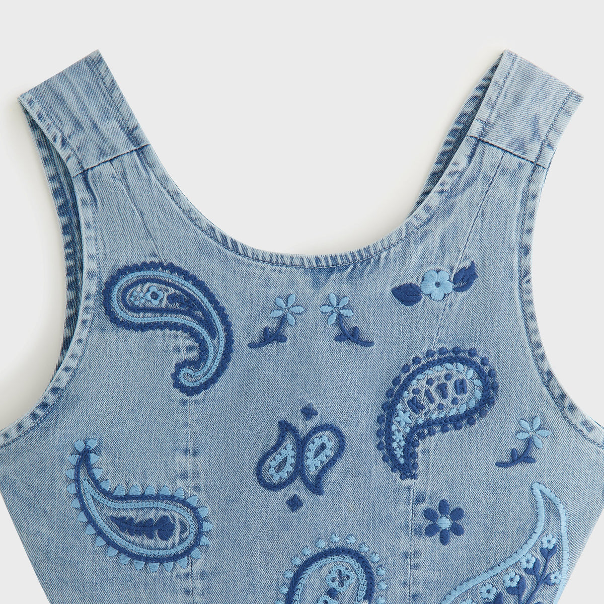 Kith Kids Floral Paisley Chambray Dress - Kent Light Wash | Kith