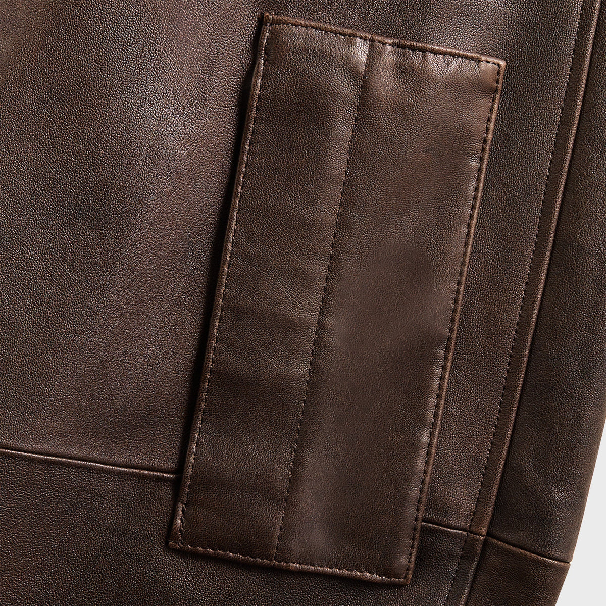 Auralee Lamb Leather Flight Blouson - Brown | Kith