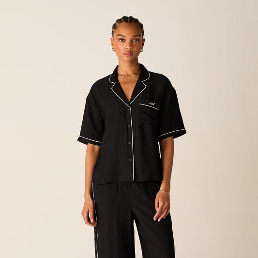 Kith Women Elena Snap Front Shirt - Black | Kith