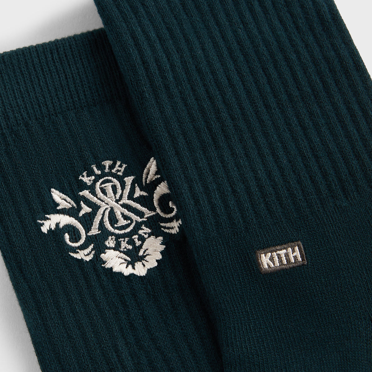 Kith Ornate Crest Logo Crew Socks - Stadium | Kith