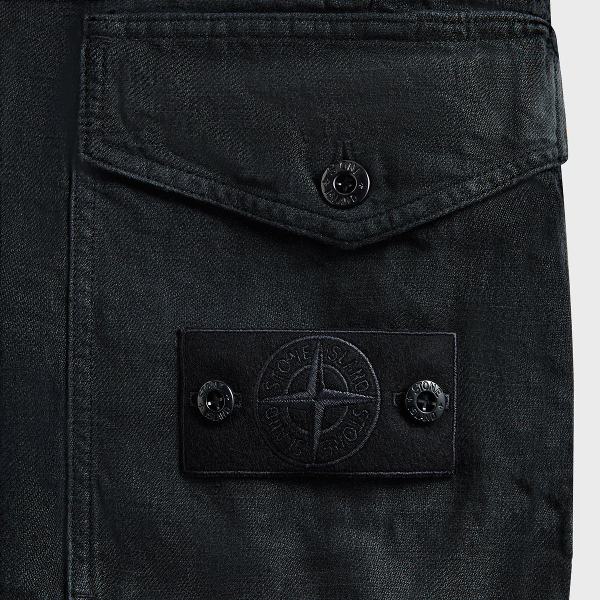 Stone Island Diagonal Linen Garment Dyed Ghost Piece Shorts - Navy Blu | Kith