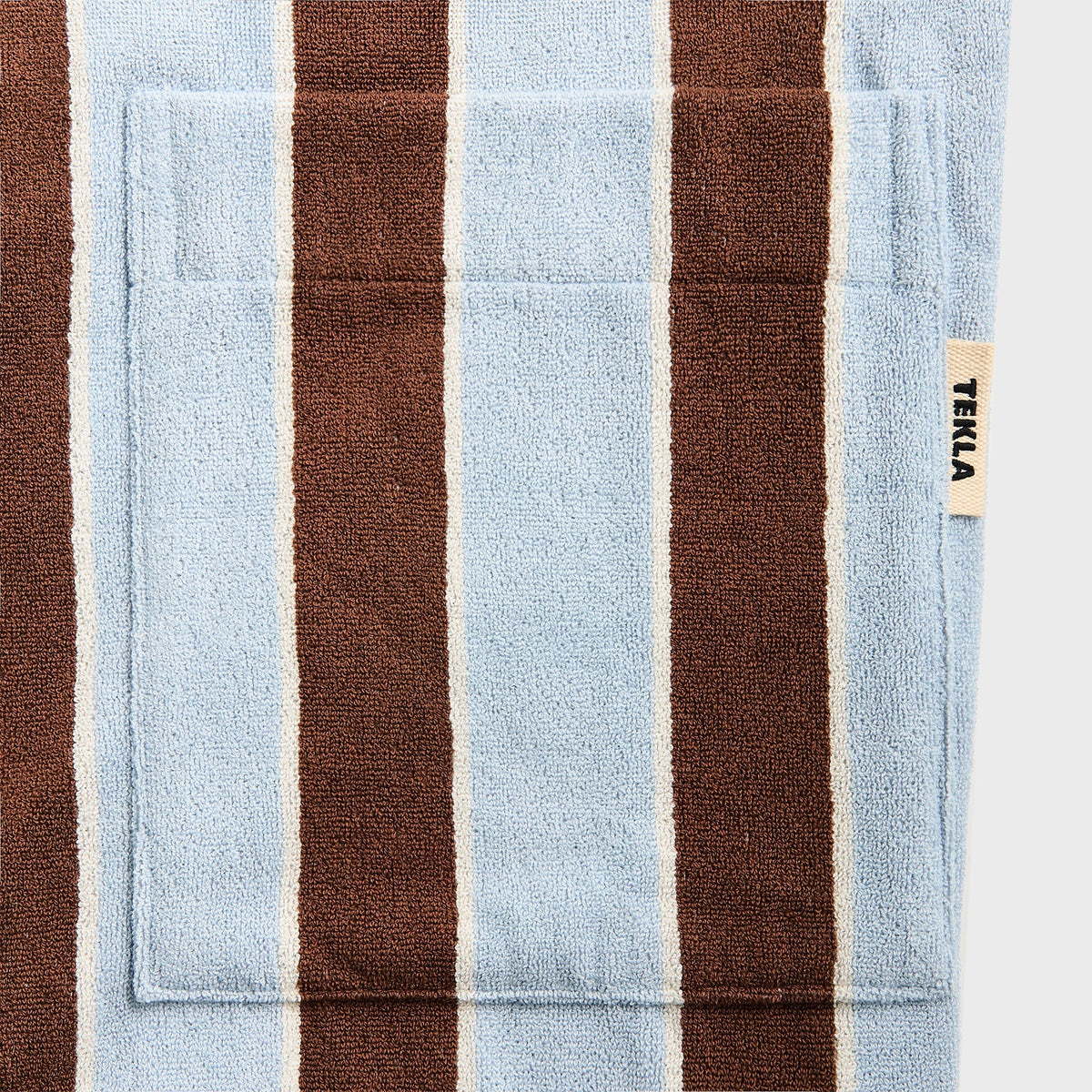 Tekla Hooded Bathrobe - Cocoa Stripes | Kith