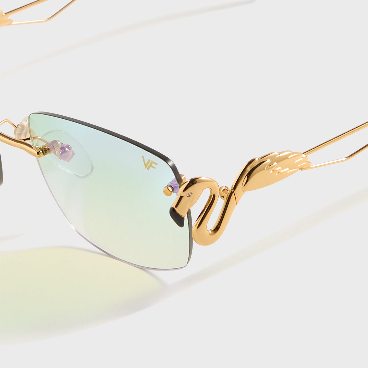 Vintage Frames Flamingo 24KT - Yellow Gold / Powder Green Flash Purple | Kith