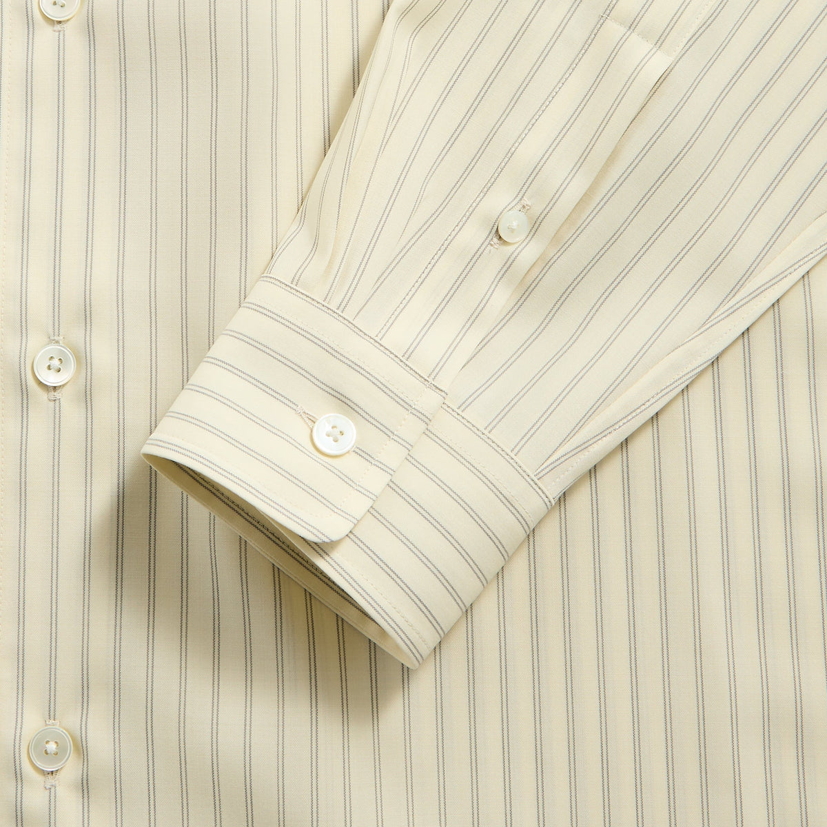 Auralee Super Fine Wool Stripe Shirt - Ivory Stripe | Kith