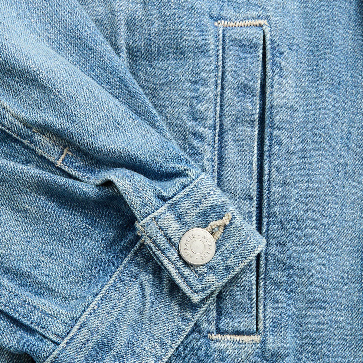 Auralee Selvedge Faded Light Denim Blouson - Light Indigo | Kith
