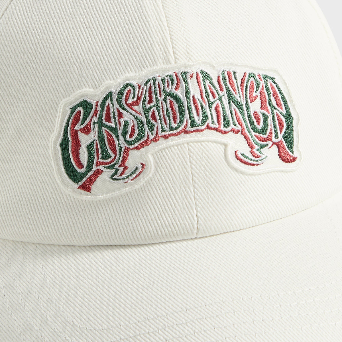Casablanca Gothic Green Logo Patch Cap - White | Kith