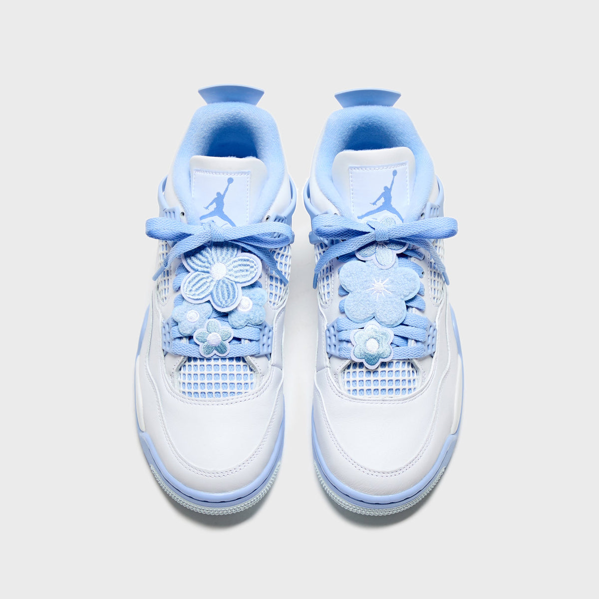 Jordan WMNS Air Jordan 4 Retro - White / Aluminum / Blue Tint / Oil Gr | Kith