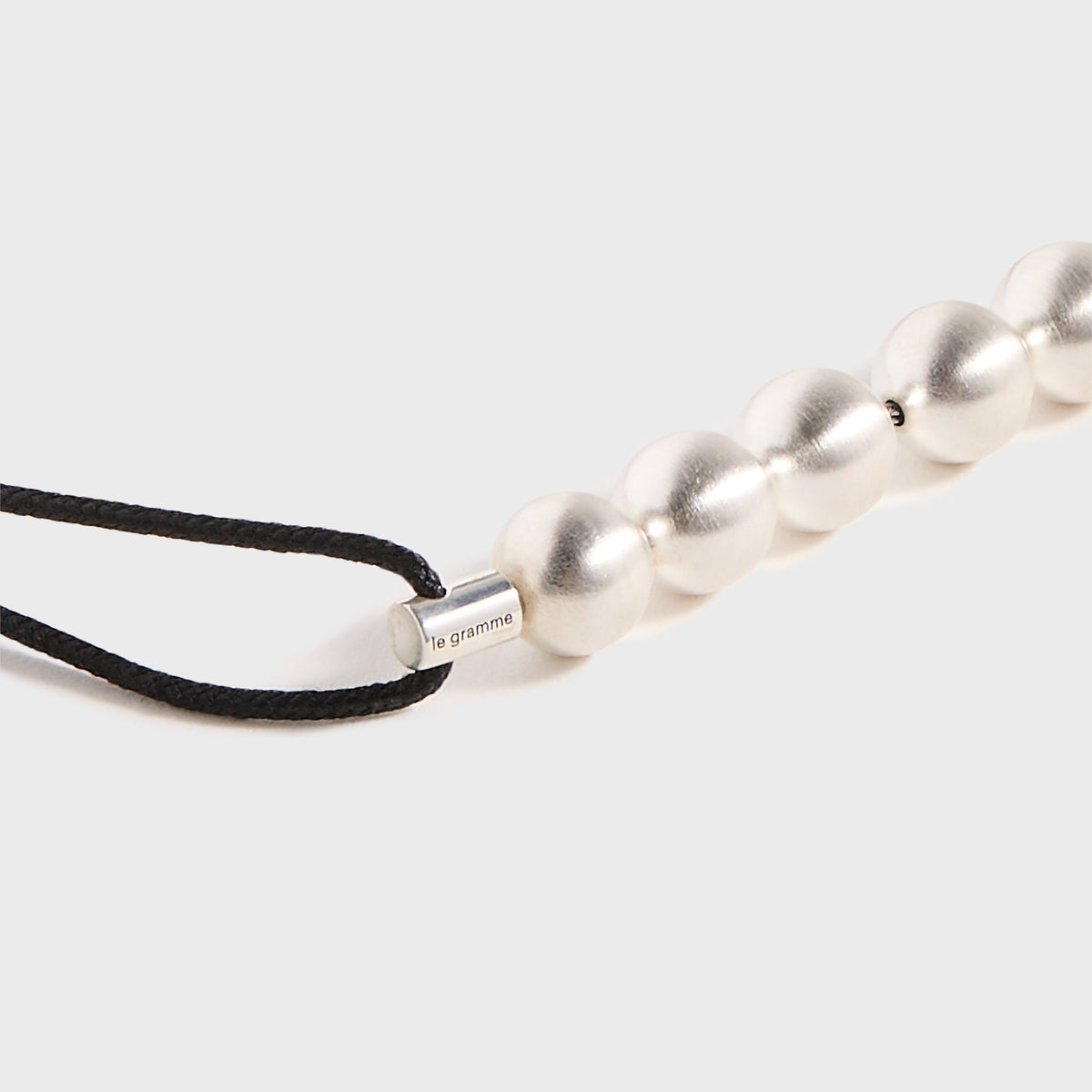 Le Gramme 13G Sterling Silver 7 Beads Cord Bracelet - Black | Kith
