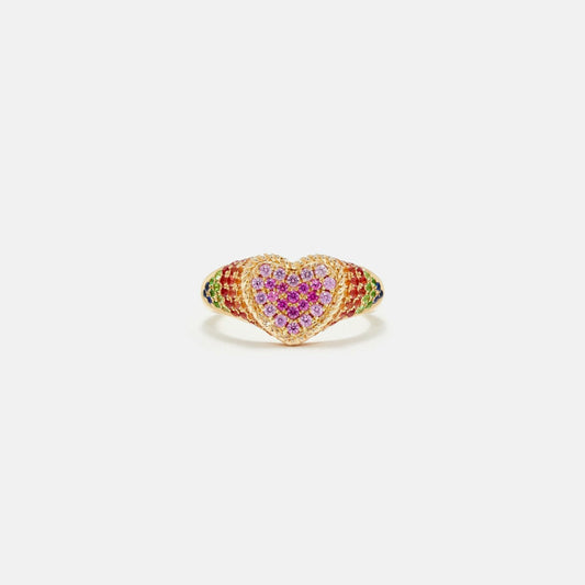 Yvonne Leon Baby Chevalier Coeur Rainbow Ring - Multi | Kith