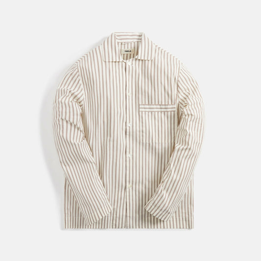 Tekla Poplin Long Sleeve Pajama Shirt - Hopper Stripes | Kith