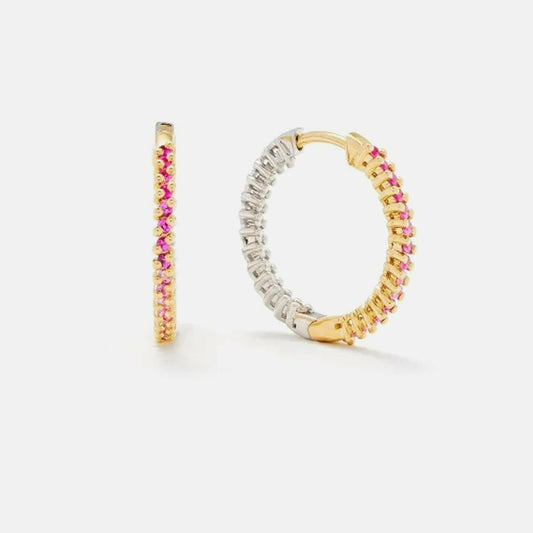 Yvonne Leon Paire de Creoles Coloriage PM - Pink Multi | Kith