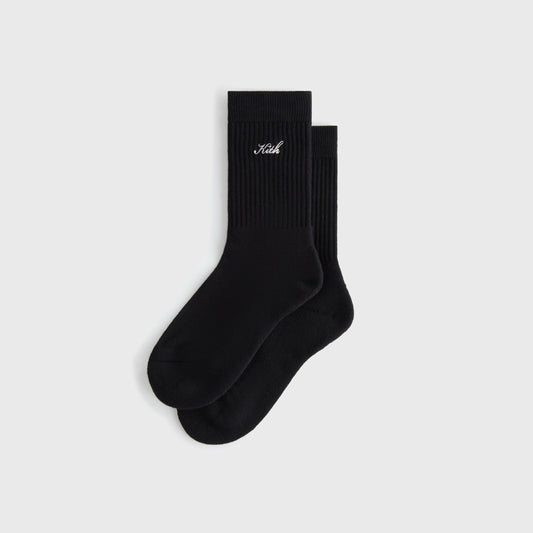 Kith Women Script Classic Crew Socks - Black | Kith