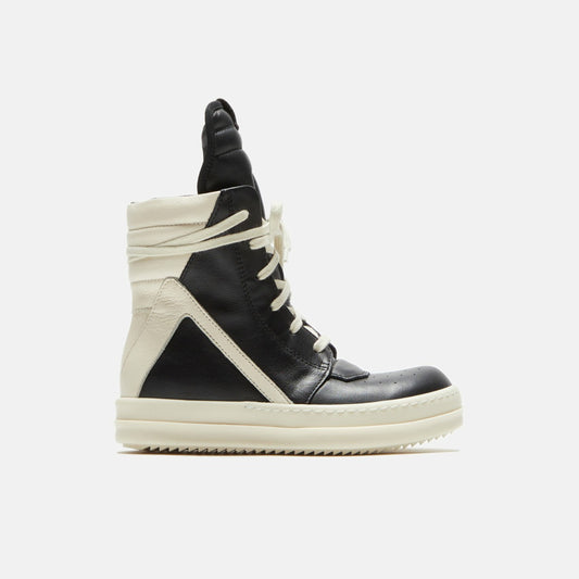 Rick Owens Kids Geobasket - Black / Milk / Milk Scarpe in Pelle | Kith