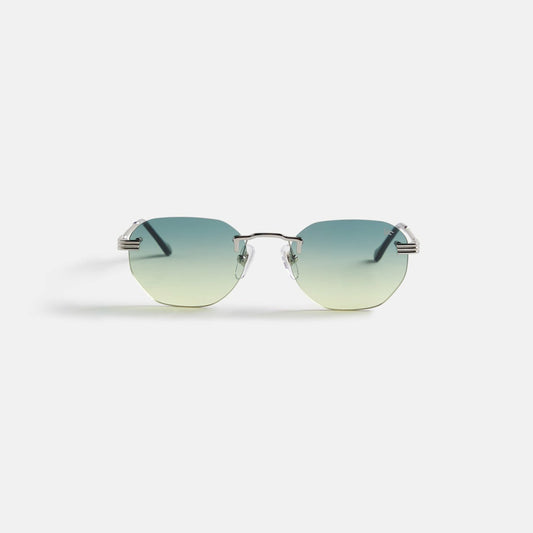 Vintage Frames Detroit Player Drill Mount 24Kt White Gold - Green / Ye | Kith