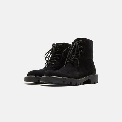 Loewe Sierra Combat Ankle Boot - Black / Medium Tabacco | Kith