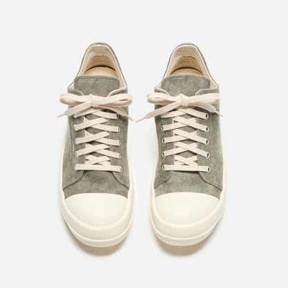 Rick Owens WMNS DRKSHDW Low Sneaks - Sage / Milk / Milk Scarpe in Pell | Kith