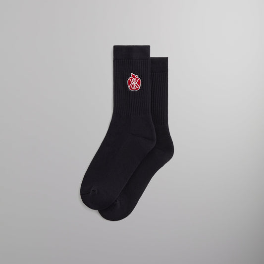 Kith Apple Crest Embroidered Socks - Black | Kith
