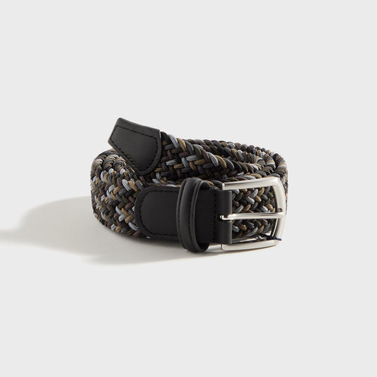 Anderson's Woven Leather Belt - Grey / Tan / Brown | Kith