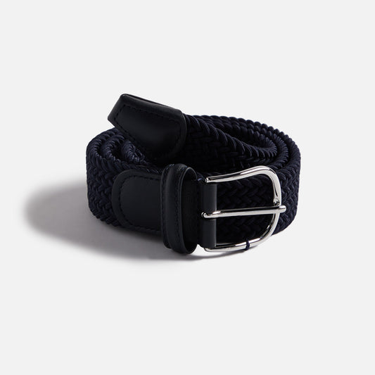 Anderson's Classic Stretch Woven Belt - Navy | Kith