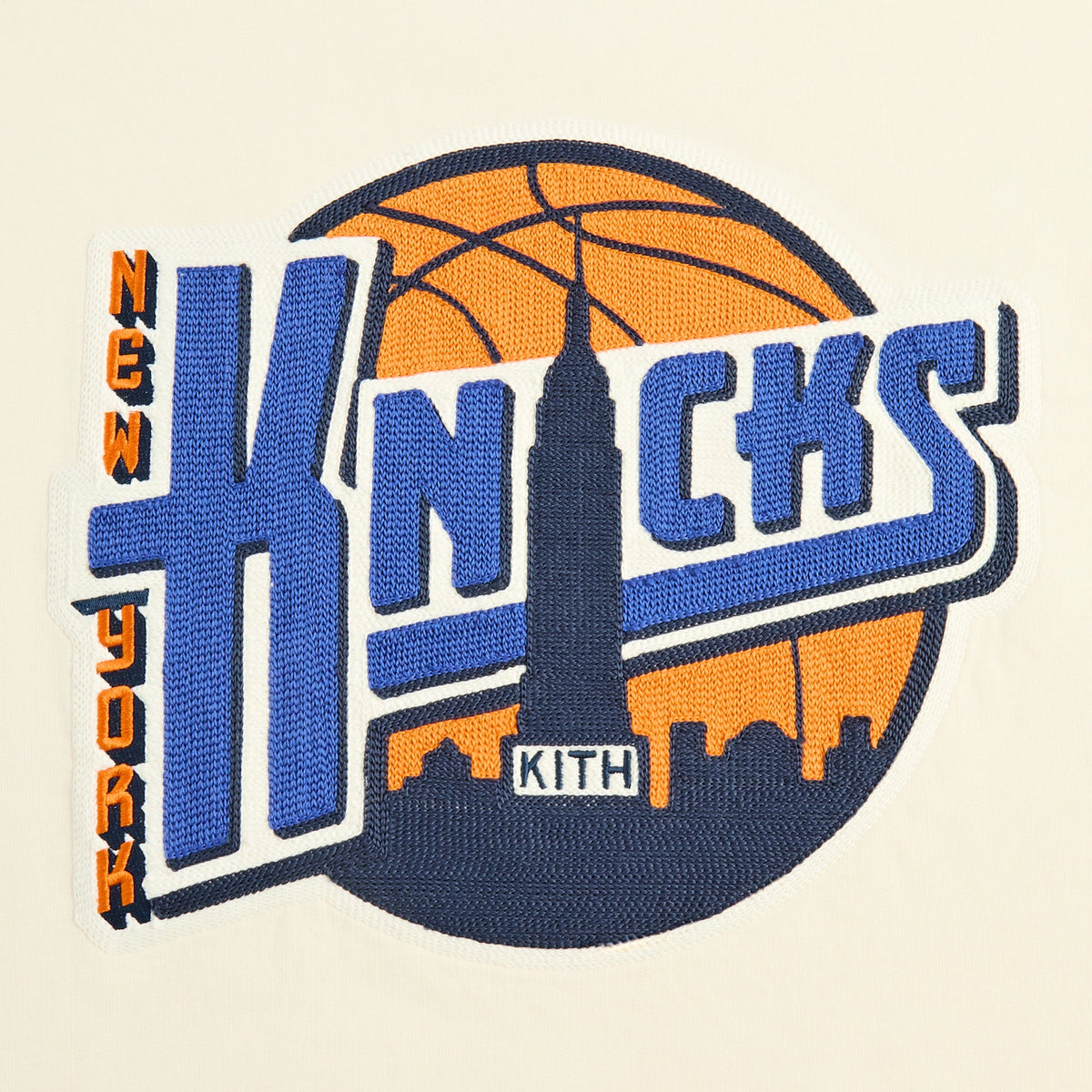 Kith for the New York Knicks City Vintage Nelson Crewneck - Sandrift | Kith