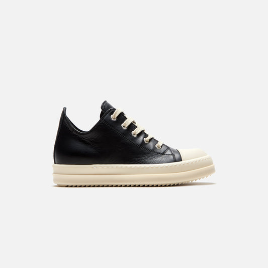 Rick Owens Kids Scarpe Pelle Low Sneakers - Black / Milk / Milk | Kith