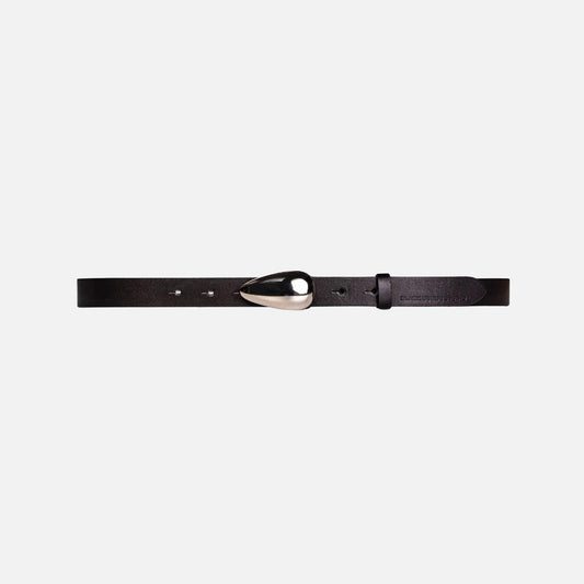 Black Suede Studio Bean Leather Belt - Black | Kith