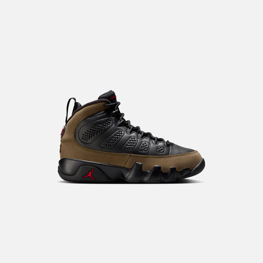 Jordan GS Air Jordan 9 Retro - Black / Light Olive / Varsity Red | Kith