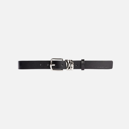 Black Suede Studio Boyfriend Belt - Black / Silver Hardware | Kith