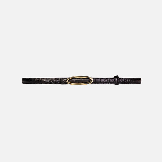 Black Suede Studio Melodie Belt - Black / Gold Hardware | Kith