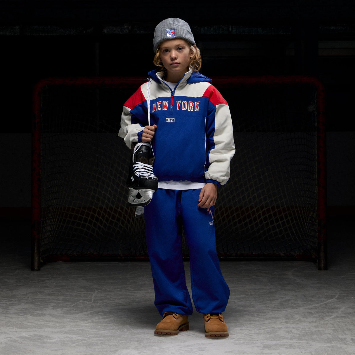 Kith Kids for the New York Rangers Quarter Zip Anorak - Cyclone | Kith