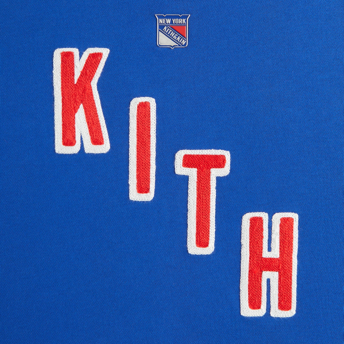 Kith Kids for the New York Rangers Skewed Nelson Crewneck - Cyclone | Kith