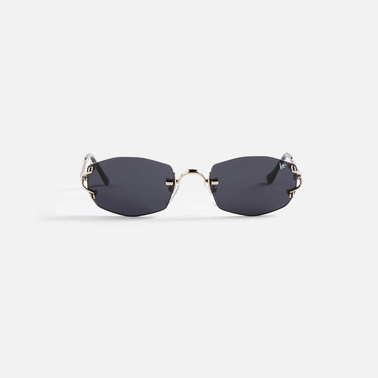 Vintage Frames Aspen Drill Mount 24KT White Gold - Navy | Kith