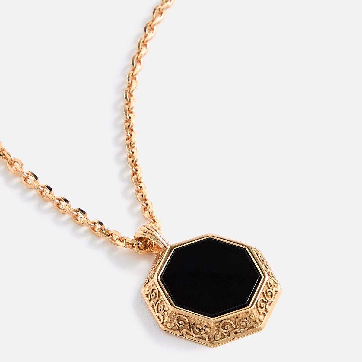 Emanuele Bicocchi Gold Octagon Onyx Amulet Necklace - Gold | Kith