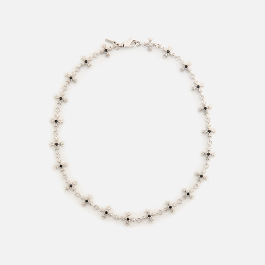 Emanuele Bicocchi Black Zirconia Crest Necklace - Silver | Kith