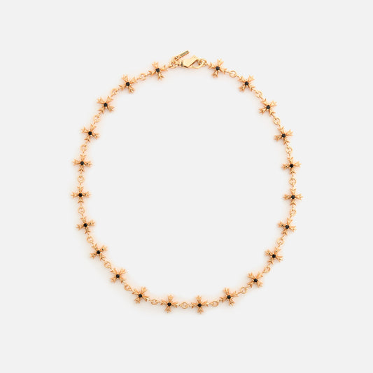 Emanuele Bicocchi Black Zirconia Crest Necklace - Gold | Kith