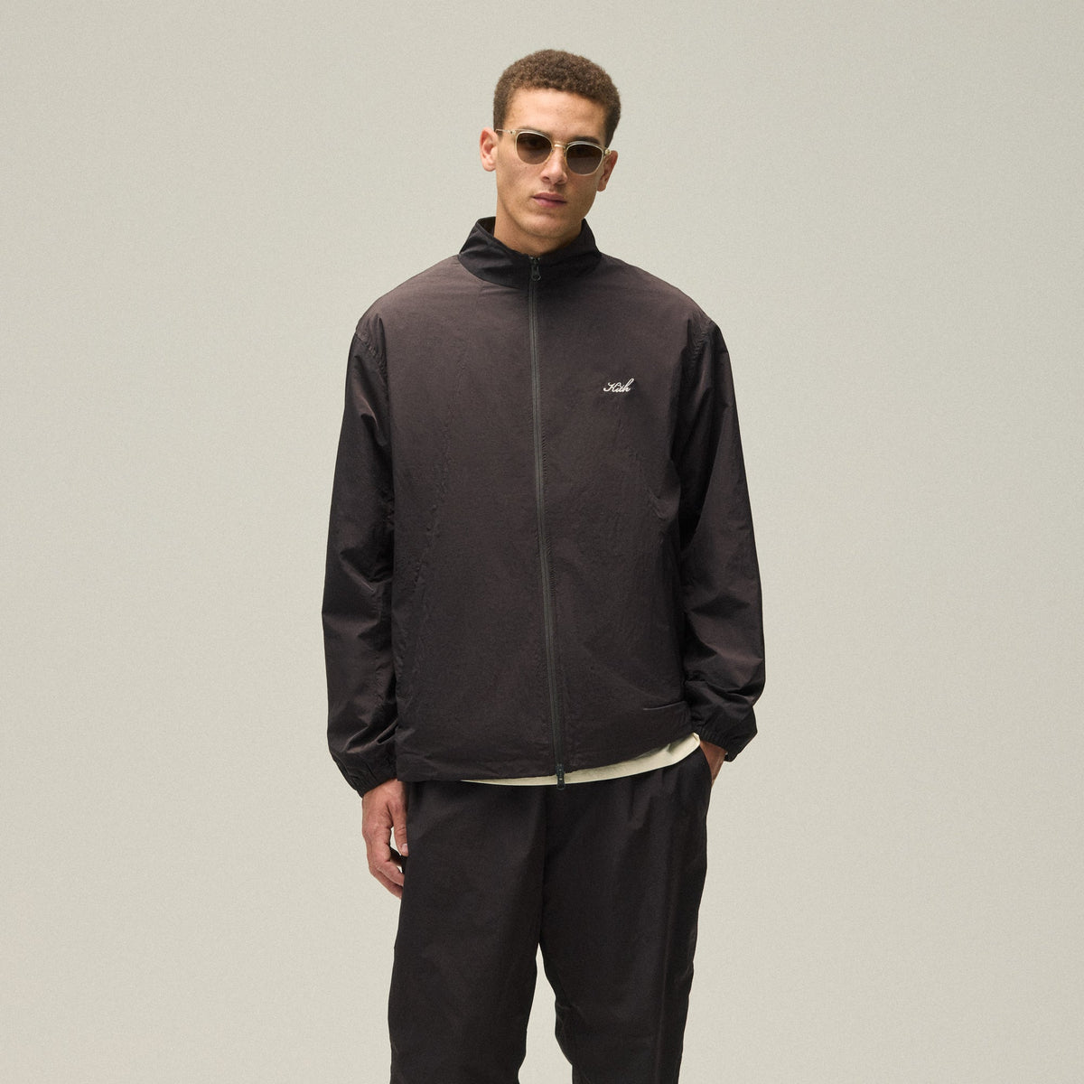 Kith Wrinkle Nylon Windsor Panelled Track Jacket - Kindling | Kith