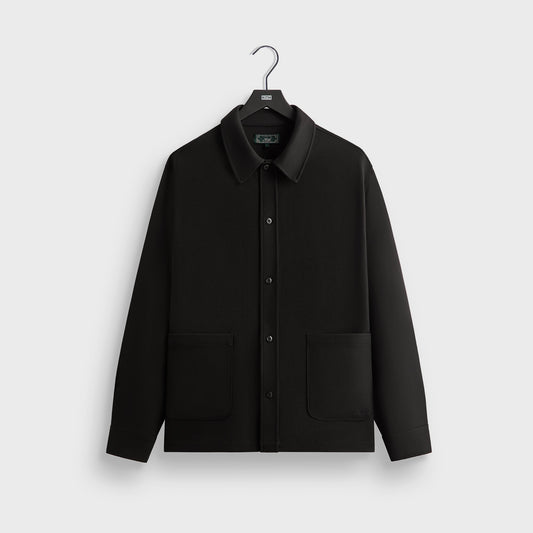 Kith Double Weave Boxy Collared Overshirt - Black | Kith