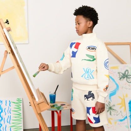 Kith Kids Logo Hunter Pullover - Sandrift | Kith