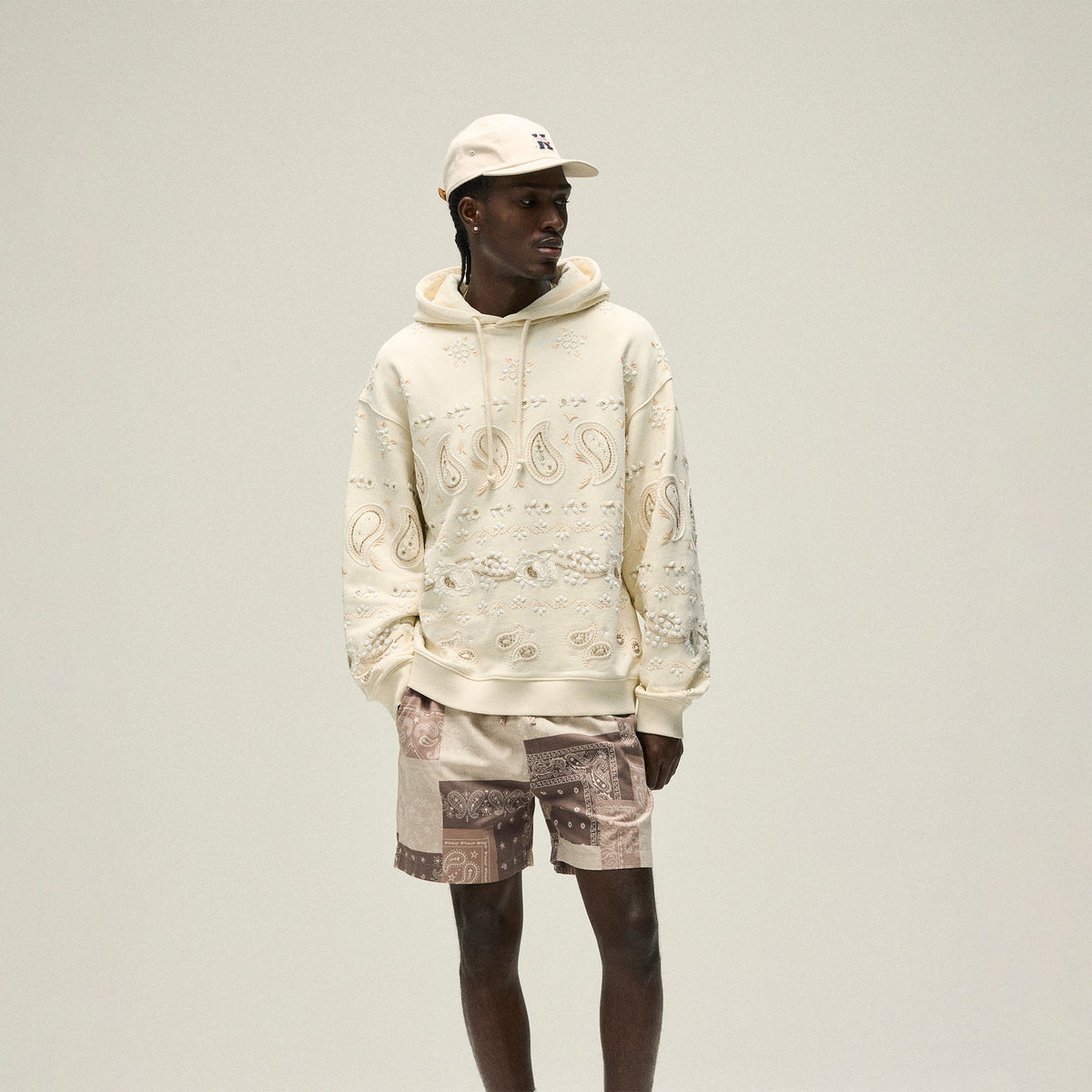 &Kin Paisley Floral Williams III Hoodie - Sandrift | Kith