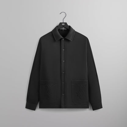 Kith Long Sleeve Boxy Collared Overshirt - Black | Kith