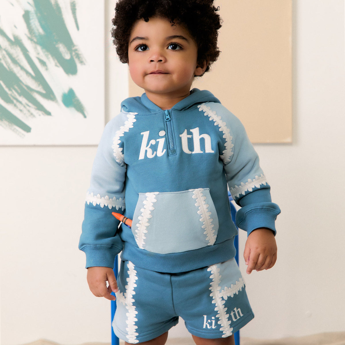 Kith Baby Color-Blocked Vale Nelson Quarter Zip Hoodie - Farrow | Kith