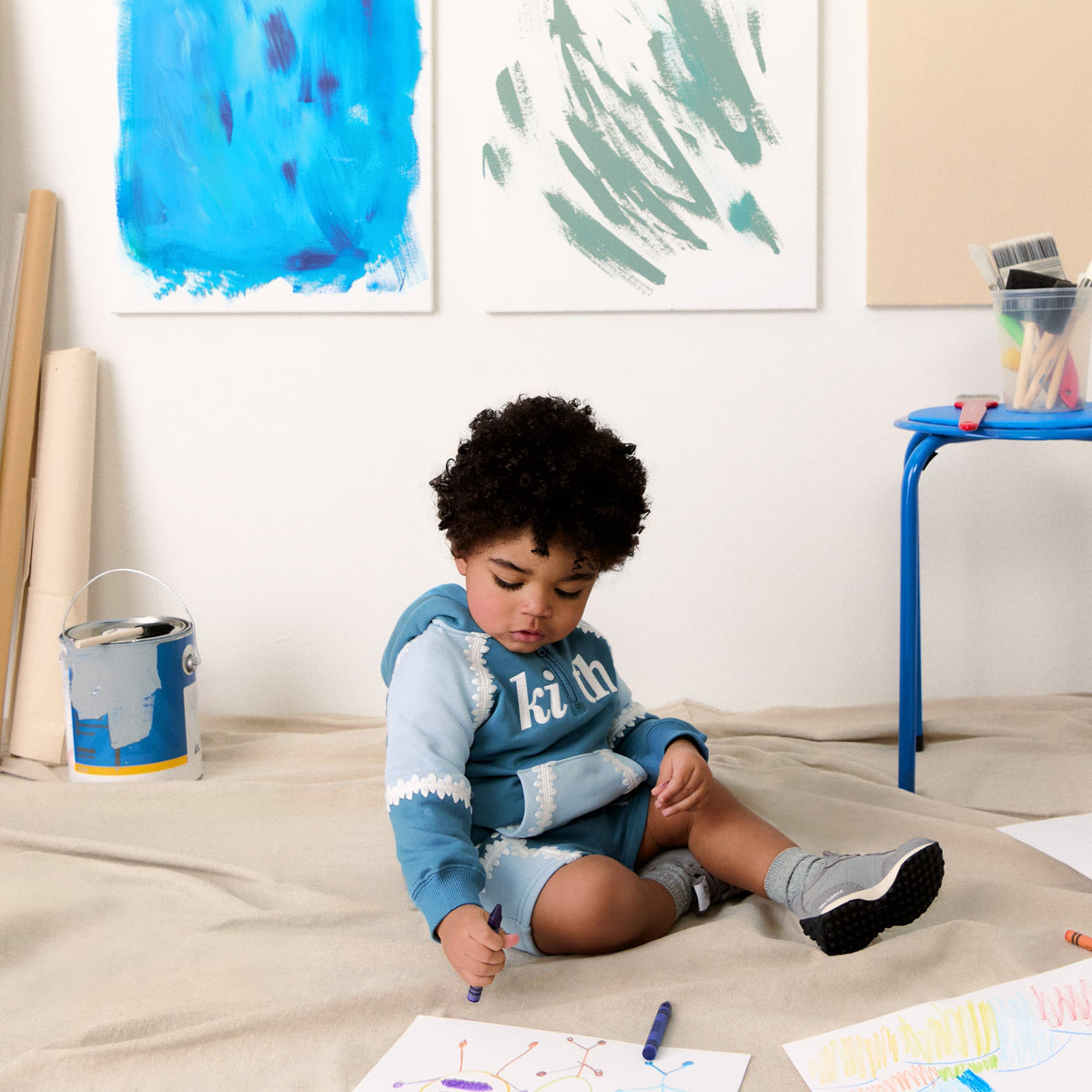 Kith Baby Color-Blocked Vale Nelson Quarter Zip Hoodie - Farrow | Kith