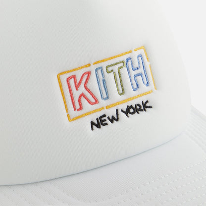 Kith Kids New York Classic Logo Trucker Cap - White | Kith