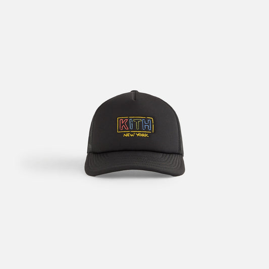 Kith Kids New York Classic Logo Trucker Cap - Black | Kith
